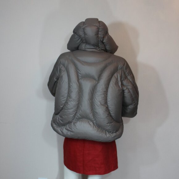 JNBY hoodie down light wear brown oversize  puffer  jacket size  XS/Small - Picture 4 of 7